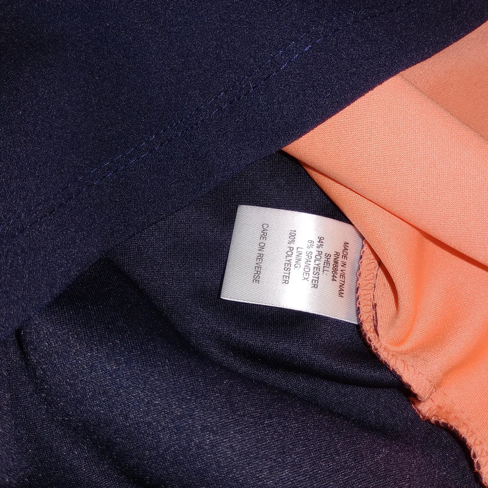 Glamour Navy Blue and Peach Color Sheath Mini Dress Size 10 - Picture 8 of 8